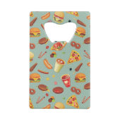 Elegant Fast Food Patroon Creditkaart Flessenopener (Achterkant)