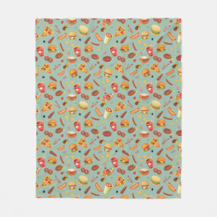 Elegant Fast Food Patroon Fleece Deken