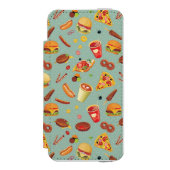 Elegant Fast Food Patroon Incipio iPhone Portemonnee Hoesje (Voorkant Agenda)