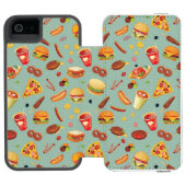 Elegant Fast Food Patroon Incipio iPhone Portemonnee Hoesje (Agenda Open)