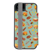 Elegant Fast Food Patroon Incipio iPhone Portemonnee Hoesje (Agenda Achterkant)