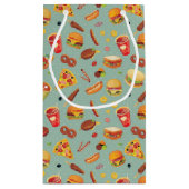 Elegant Fast Food Patroon Klein Cadeauzakje (Achterkant)