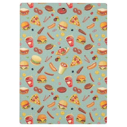 Elegant Fast Food Patroon Klembord (Achterkant)