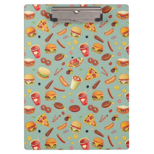 Elegant Fast Food Patroon Klembord (Voorkant)