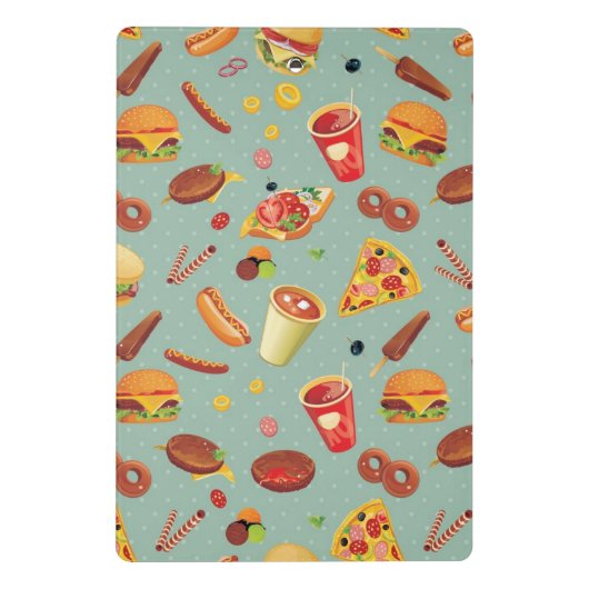 Elegant Fast Food Patroon Mini Klembord (Achterkant)