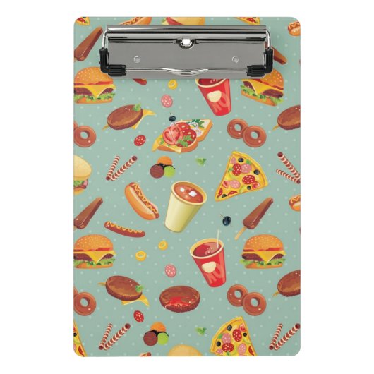 Elegant Fast Food Patroon Mini Klembord (Voorkant)