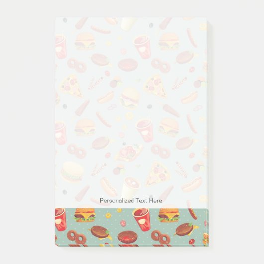Elegant Fast Food Patroon Post-it® Notes (Voorkant)