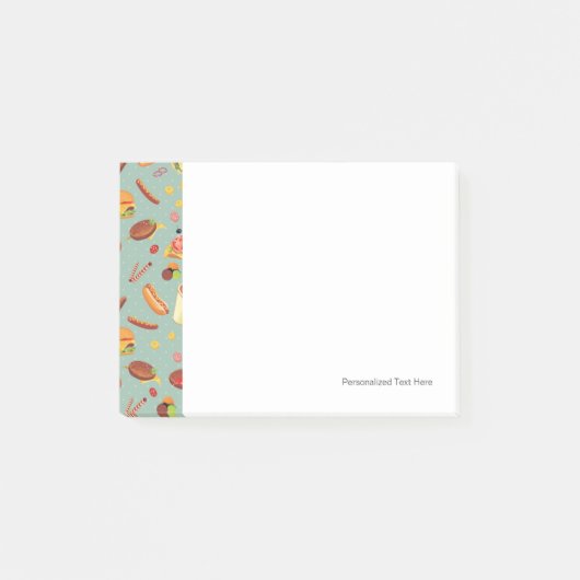 Elegant Fast Food Patroon Post-it® Notes (Voorkant)