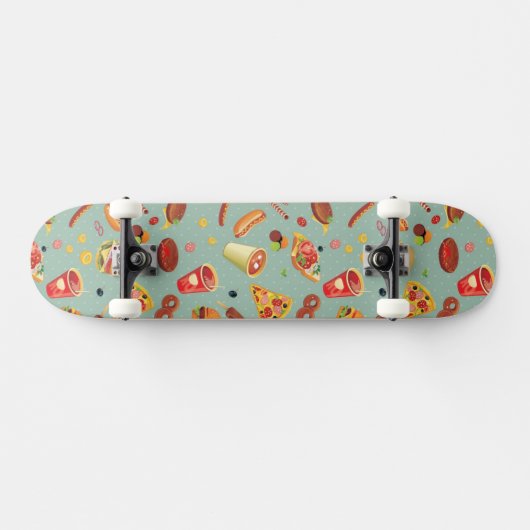 Elegant Fast Food Patroon Skateboard (Horizontaal)