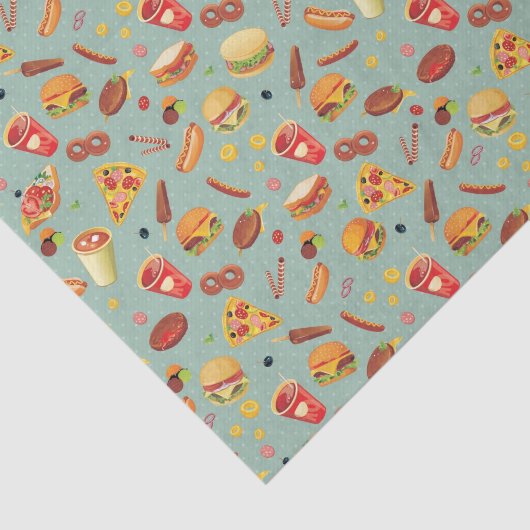 Elegant Fast Food Patroon Tissuepapier (Detail)