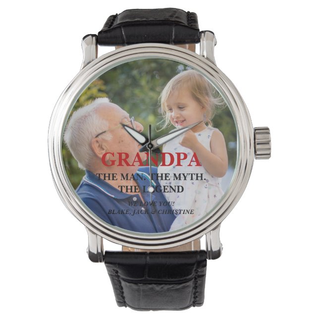 Elegant Father Day Photo Watch Gift Horloge (Voorkant)