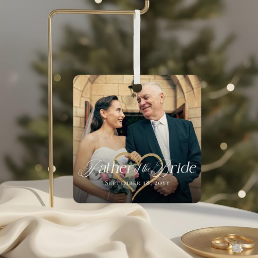 Elegant Father of the Bride Photo Memory Keepsake Metalen Ornament