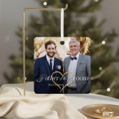 Elegant Father of the Groom Photo Memory Keepsake Metalen Ornament