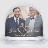 Elegant Father of the Groom Photo Memory Keepsake Sneeuwbol (Voorkant)