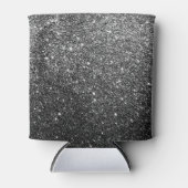 Elegant Faux Black Glitter Blikjeskoeler (Voorkant)