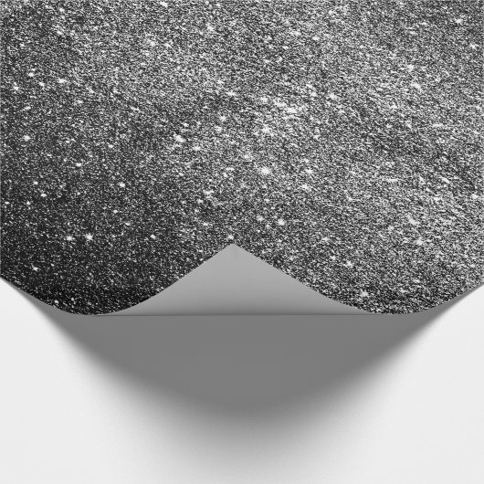 Elegant Faux Black Glitter Cadeaupapier (Hoek)