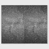 Elegant Faux Black Glitter Cadeaupapier (Vlak)