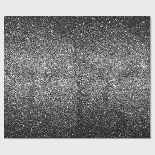 Elegant Faux Black Glitter Cadeaupapier (Vlak)