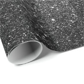 Elegant Faux Black Glitter Cadeaupapier (Rol Hoek)