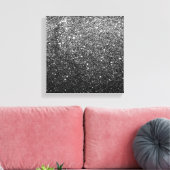 Elegant Faux Black Glitter Canvas Afdruk (Insitu (Woonkamer))