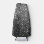 Elegant Faux Black Glitter Flesjeskoeler (Voorkant)