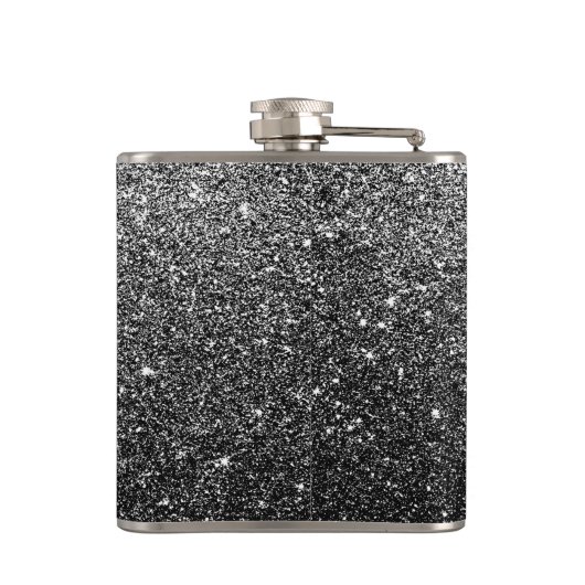 Elegant Faux Black Glitter Heupfles (Achterkant)