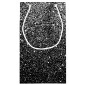 Elegant Faux Black Glitter Klein Cadeauzakje (Achterkant)