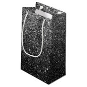 Elegant Faux Black Glitter Klein Cadeauzakje (Achterkant Gekanteld)