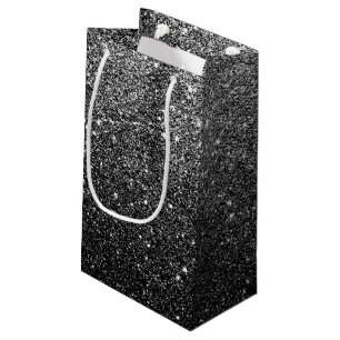 Elegant Faux Black Glitter Klein Cadeauzakje