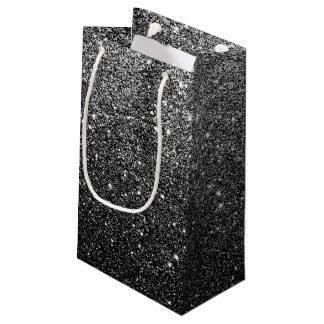 Elegant Faux Black Glitter Klein Cadeauzakje