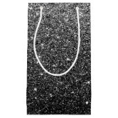 Elegant Faux Black Glitter Klein Cadeauzakje (Voorkant)