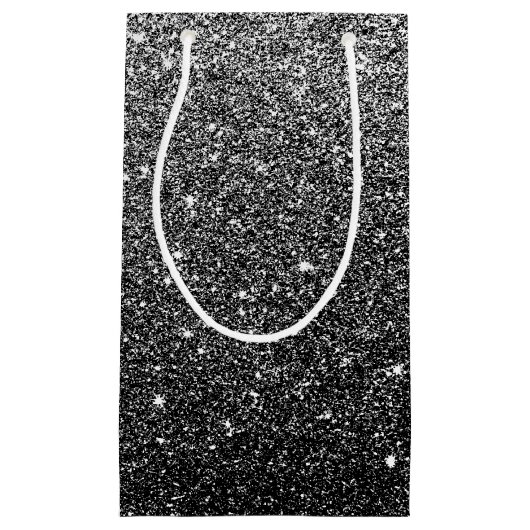 Elegant Faux Black Glitter Klein Cadeauzakje (Voorkant)