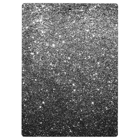 Elegant Faux Black Glitter Klembord (Achterkant)