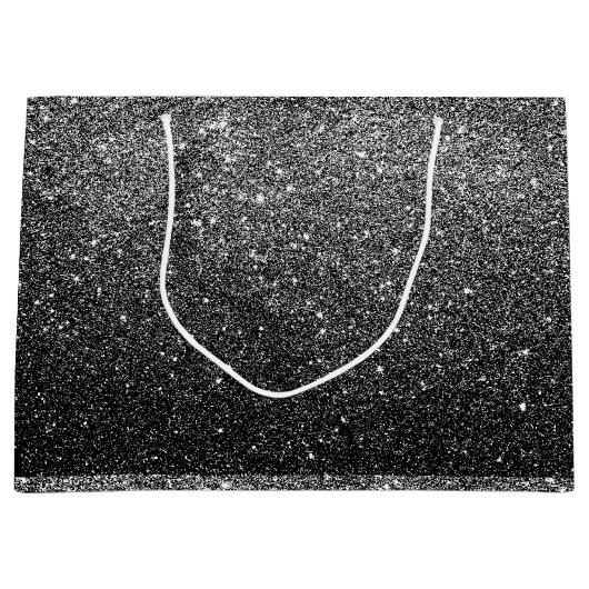 Elegant Faux Black Glitter Large Cadeautasje (Voorkant)