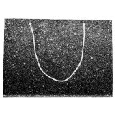 Elegant Faux Black Glitter Large Cadeautasje (Achterkant)