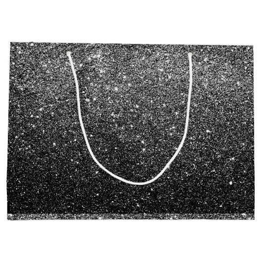 Elegant Faux Black Glitter Large Cadeautasje (Achterkant)