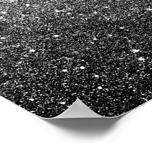 Elegant Faux Black Glitter Poster (Hoek)