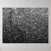Elegant Faux Black Glitter Poster (Voorkant)