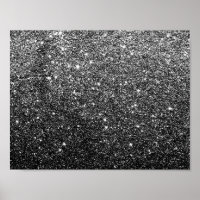 Elegant Faux Black Glitter