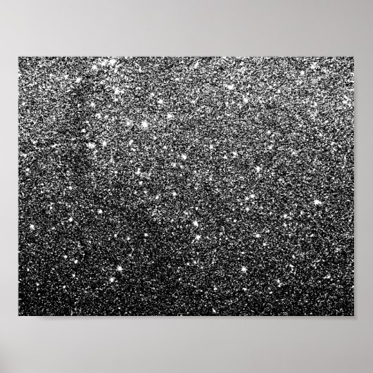 Elegant Faux Black Glitter Poster (Voorkant)