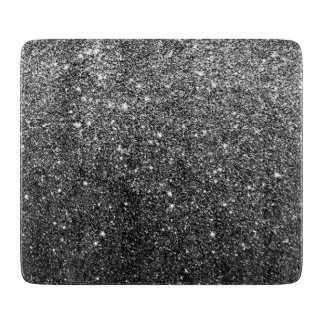 Elegant Faux Black Glitter Snijplank