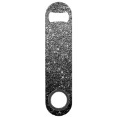 Elegant Faux Black Glitter Speed Flessenopener (Achterkant)