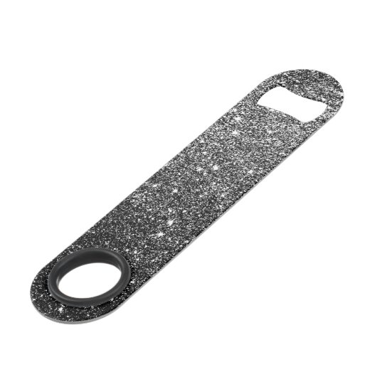Elegant Faux Black Glitter Speed Flessenopener (Achterkant Gekanteld)