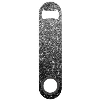 Elegant Faux Black Glitter Speed Flessenopener