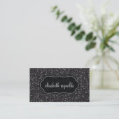 Elegant FAUX Black Glitter Visitekaartjes (Staand voorkant)