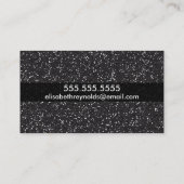 Elegant FAUX Black Glitter Visitekaartjes (Achterkant)