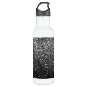 Elegant Faux Black Glitter Waterfles