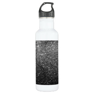 Elegant Faux Black Glitter Waterfles