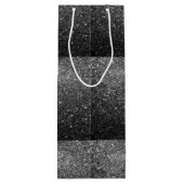 Elegant Faux Black Glitter Wijn Cadeautas (Achterkant)