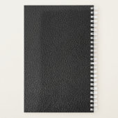 Elegant Faux Black Leather Personalized Teacher Planner (Achterkant)